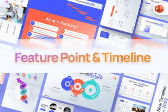 Feature Point & Timeline PowerPoint Template
